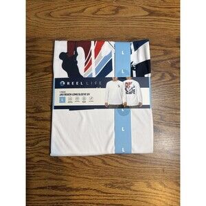 Reel Life Jax Mens Long Sleeve UV Tee Size Large Brilliant‎ White